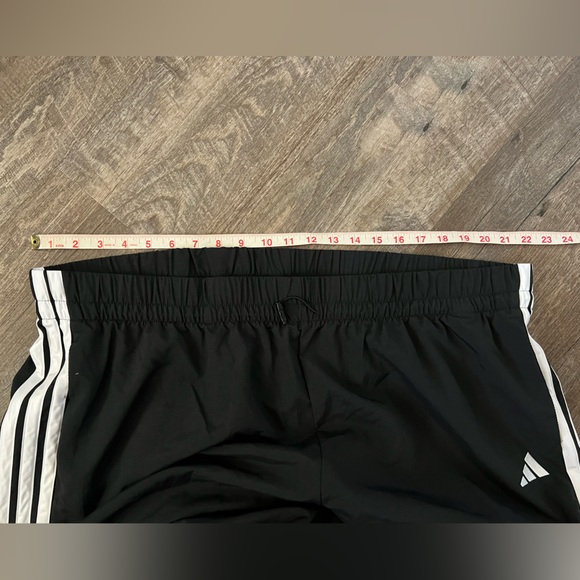 adidas Black Wide Leg Trousers with White Accents - Picture 10 of 10